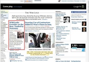 NY Times Homepage Screenshot - Assange NY Times Hit Piece on Julian Assange of Wikileaks